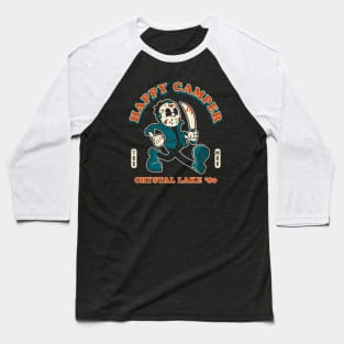 Happy Camper - Vintage Distressed Retro Horror Cartoon Baseball T-Shirt